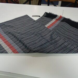 Women's 37 x 74 Scarf with Fringe Black and Red Natural Feelings NWT!
